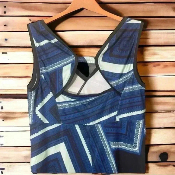 Lole Black & Blue Geometric Sleeveless Stretch Dress | Size Small Summer Style - Picture 6 of 6